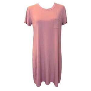 Free Fly Tee Shirt Dress Small Pink Pocket Bamboo Blend Casual Lounge Travel